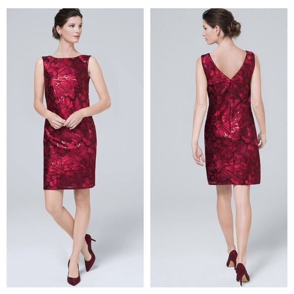 White House Black Market Sequin Shift Dress size 4 - Picture 1 of 7